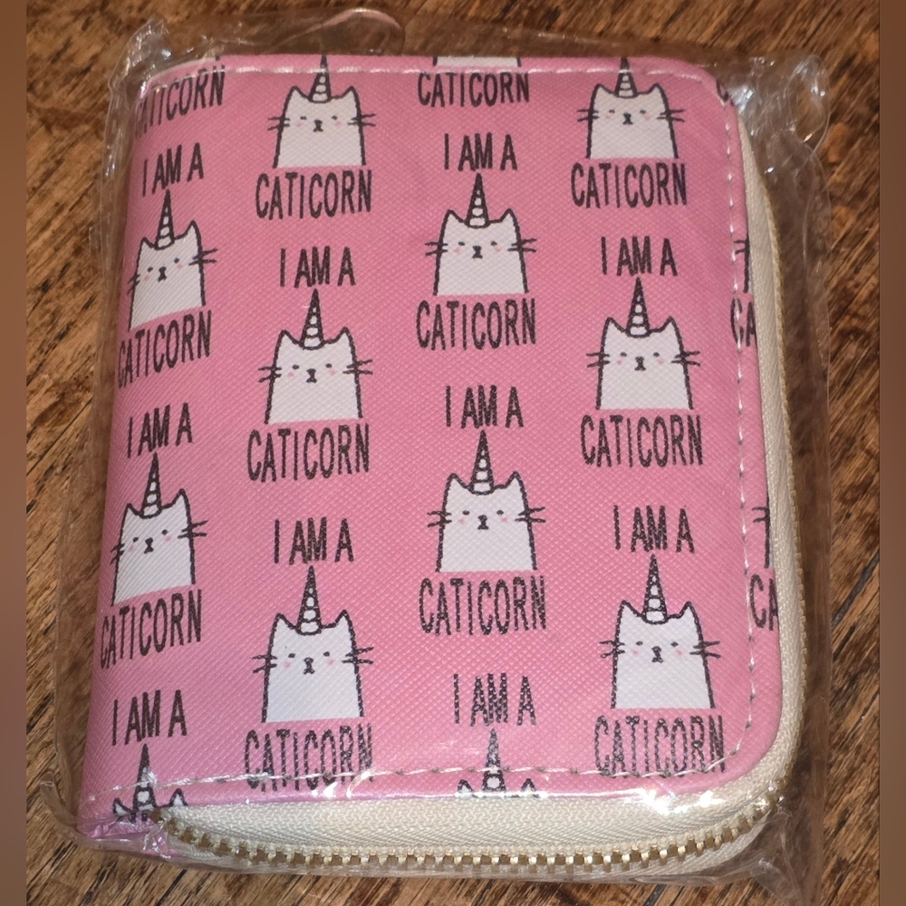 Pink Caticorn Zip Wallet
